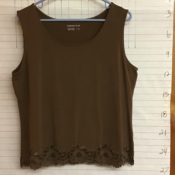 COLDWATER CREEK woman's sleeveless top   XL  brown - Picture 1 of 5